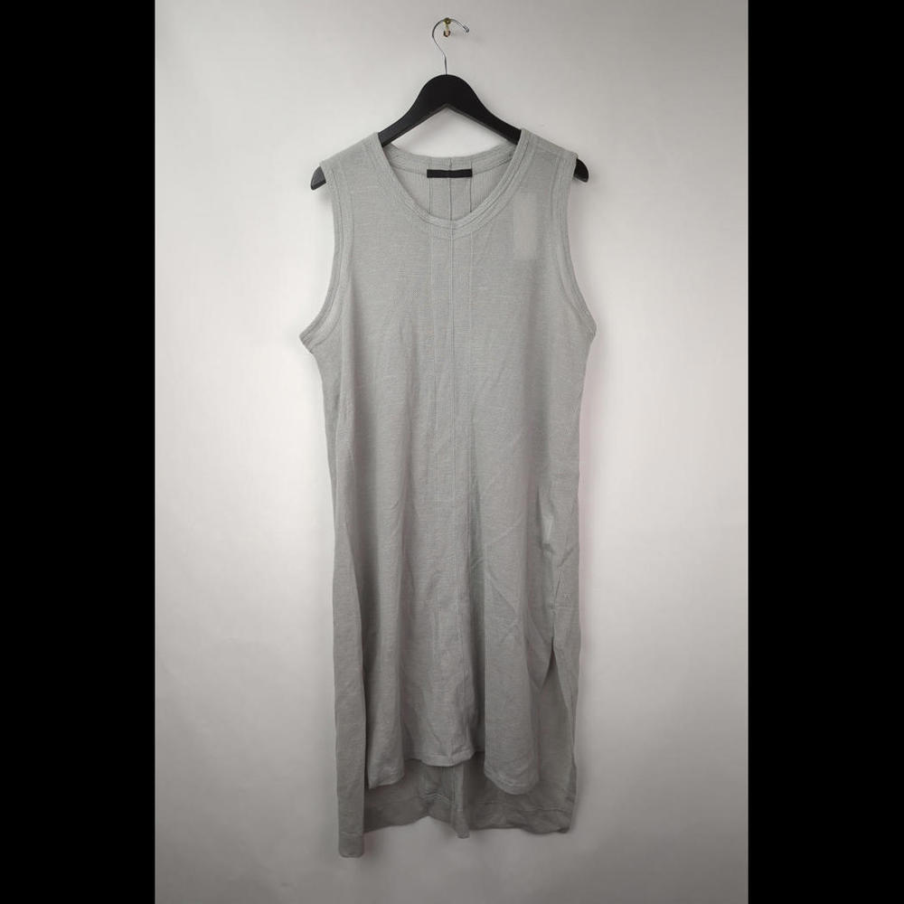 NWT $355 MA_JULIUS Men's Sz 3 Large Cotton Ramie Tank Top Plaster Grey JULIUS